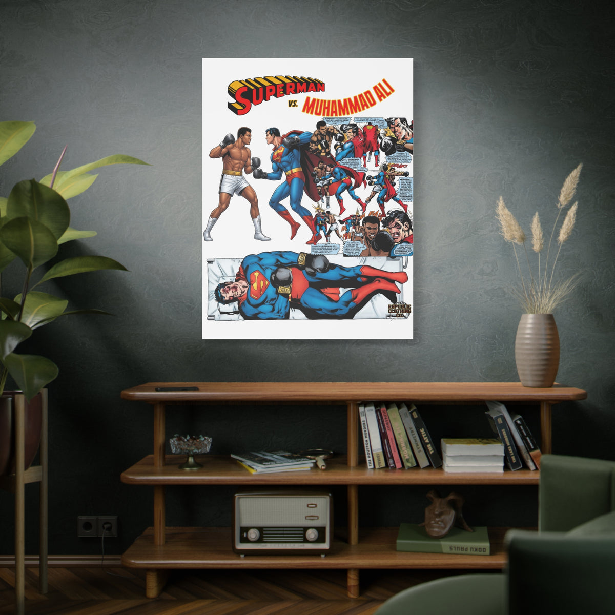 Superman vs. Muhammad Ali Matte Canvas, 1.25"