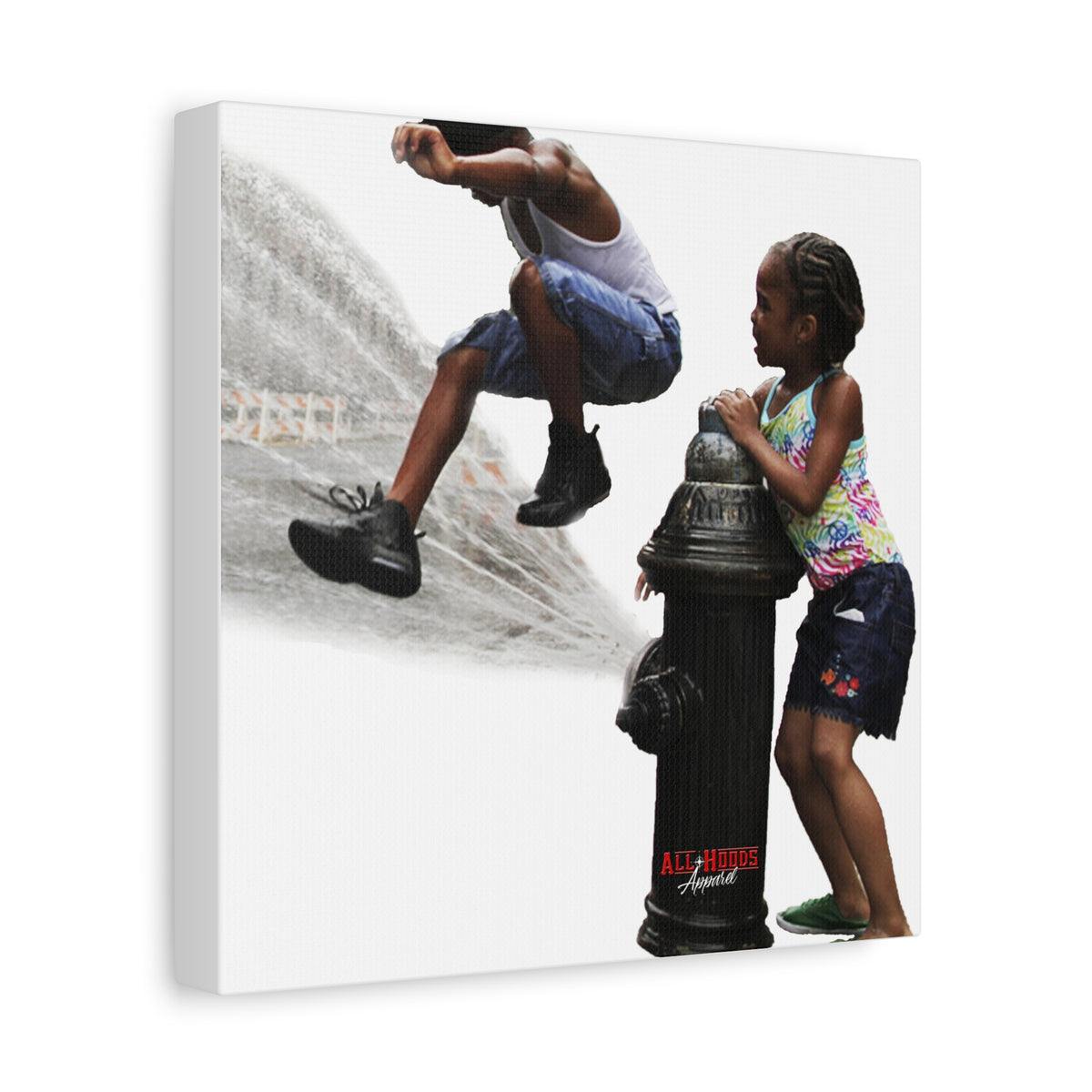 Fire Hydrant Fun Matte Canvas Print