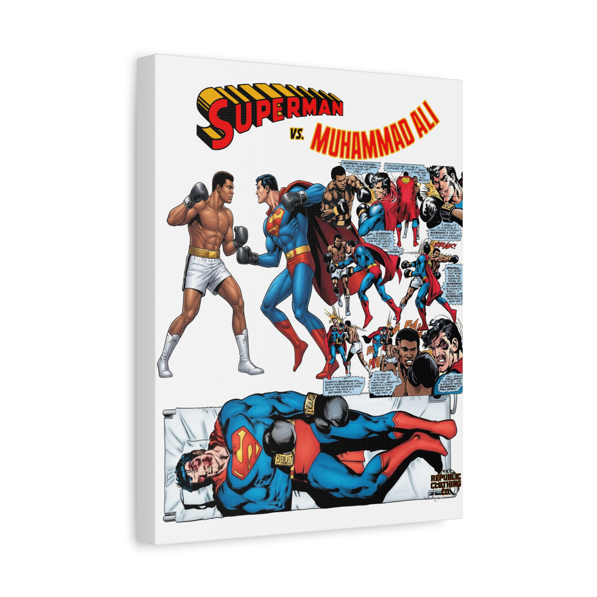 Superman vs. Muhammad Ali Matte Canvas, 1.25"