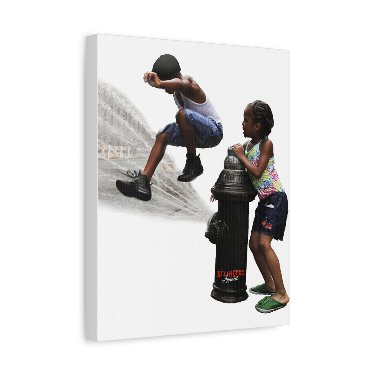 Fire Hydrant Fun Matte Canvas Print
