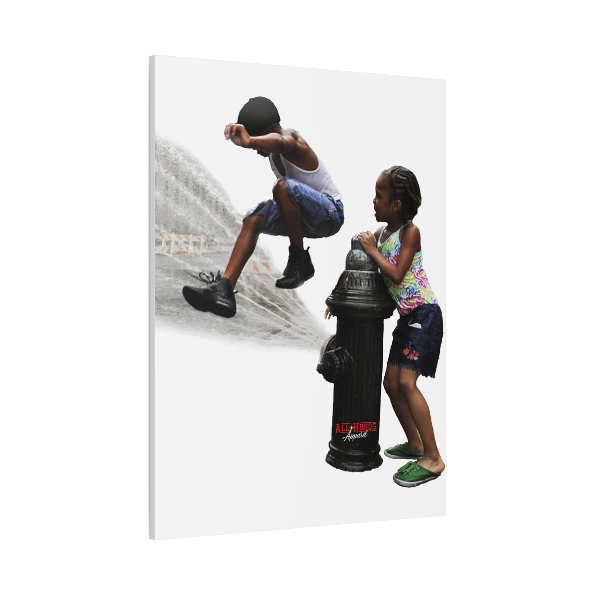 Fire Hydrant Fun Matte Canvas Print
