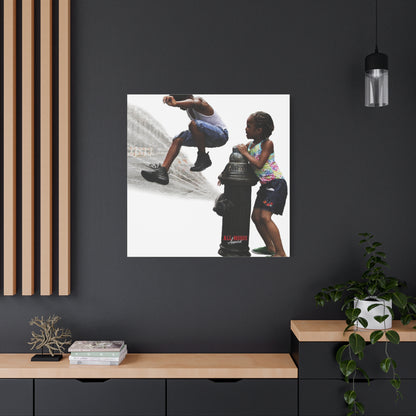 Fire Hydrant Fun Matte Canvas Print