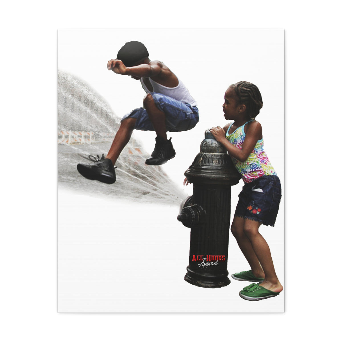 Fire Hydrant Fun Matte Canvas Print
