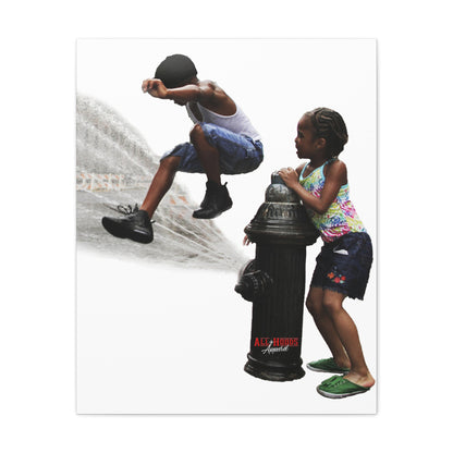 Fire Hydrant Fun Matte Canvas Print