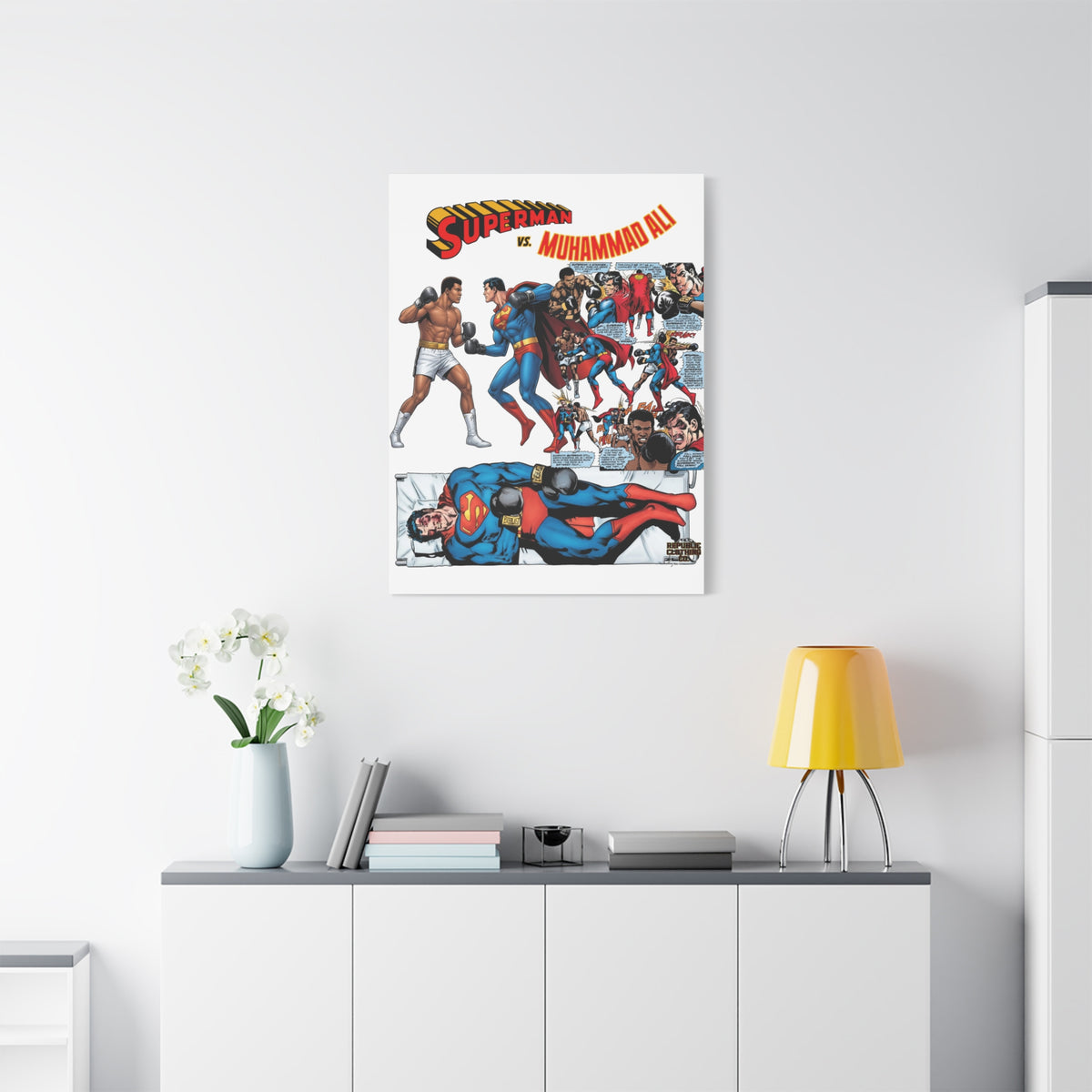 Superman vs. Muhammad Ali Matte Canvas, 1.25"