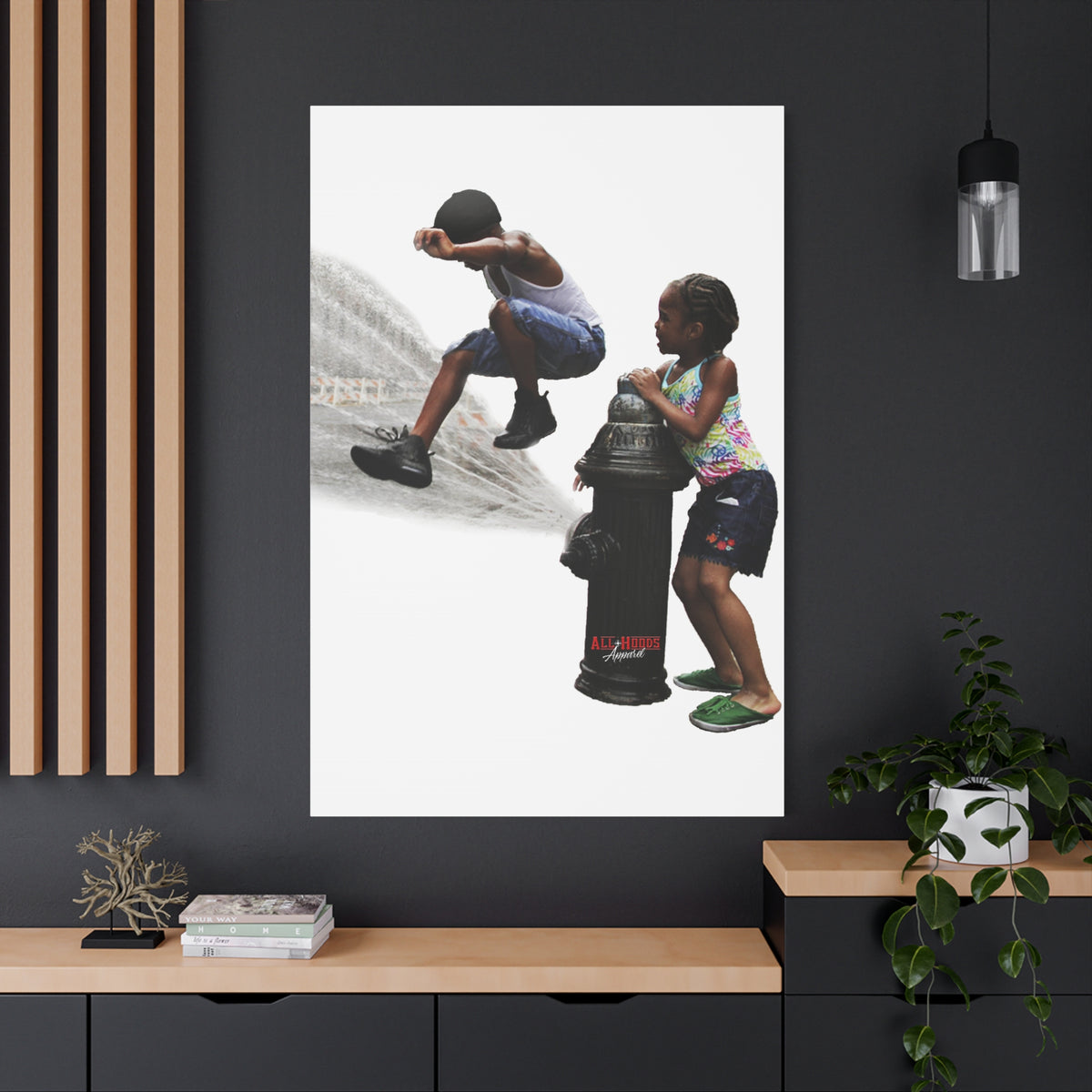 Fire Hydrant Fun Matte Canvas Print