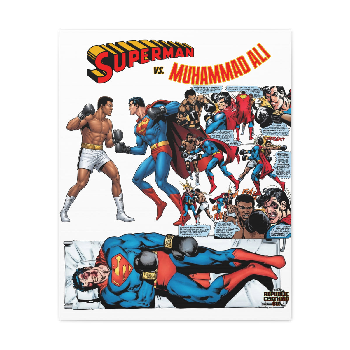 Superman vs. Muhammad Ali Matte Canvas, 1.25"