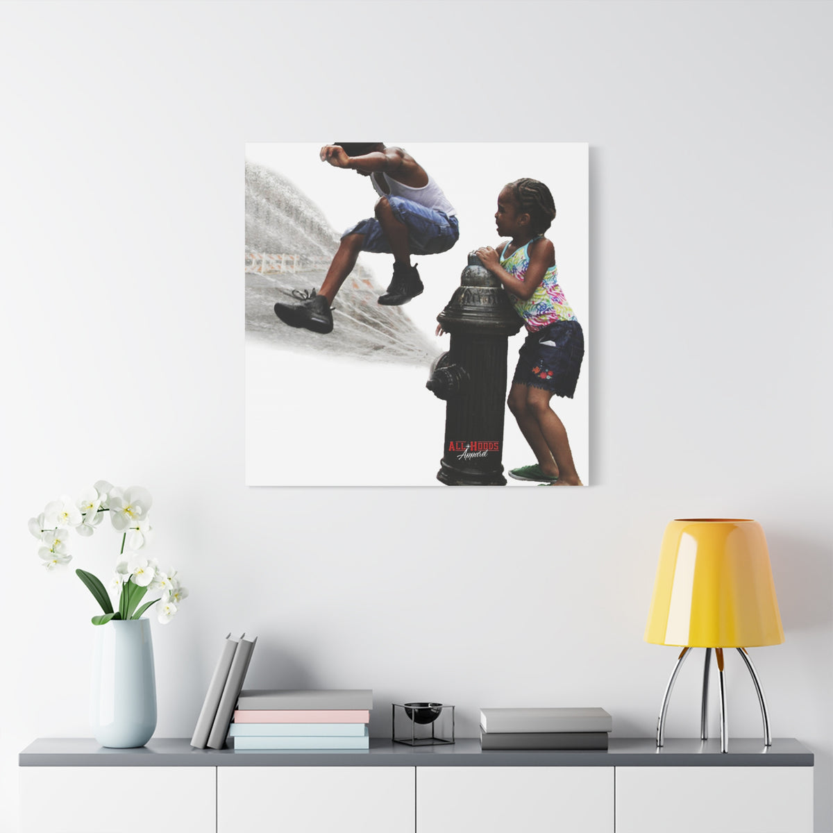 Fire Hydrant Fun Matte Canvas Print