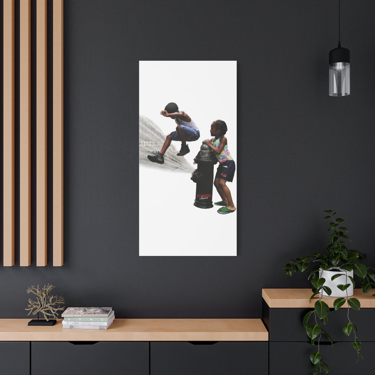 Fire Hydrant Fun Matte Canvas Print