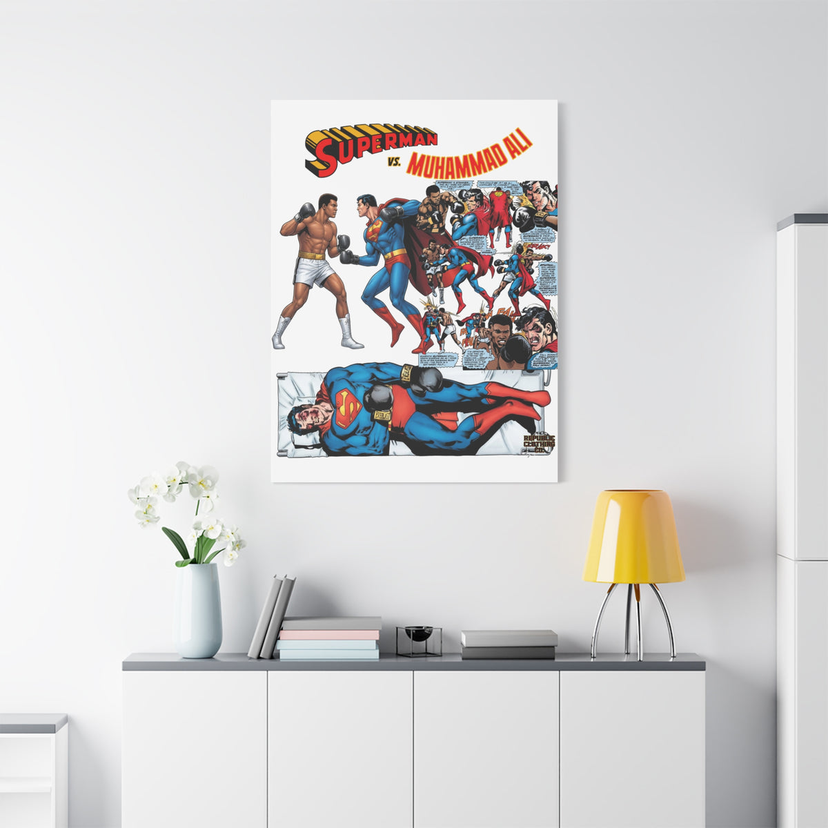 Superman vs. Muhammad Ali Matte Canvas, 1.25"
