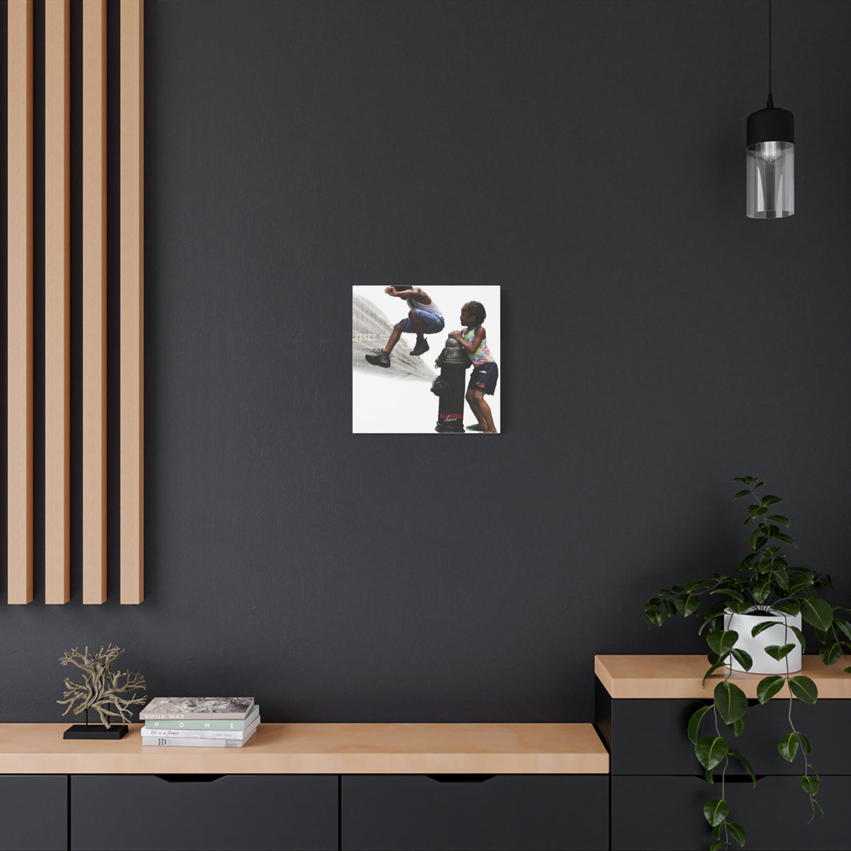 Fire Hydrant Fun Matte Canvas Print