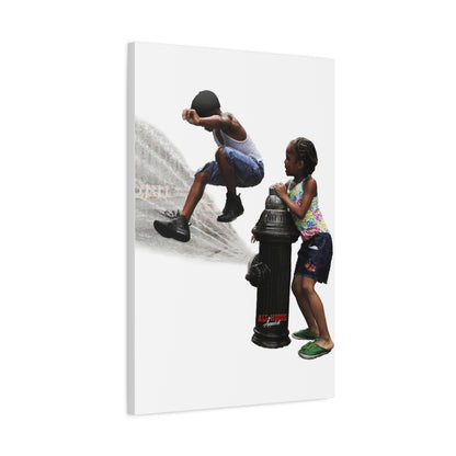 Fire Hydrant Fun Matte Canvas Print