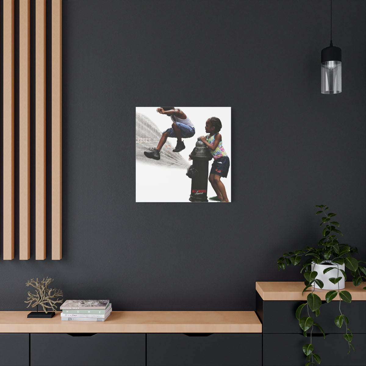 Fire Hydrant Fun Matte Canvas Print