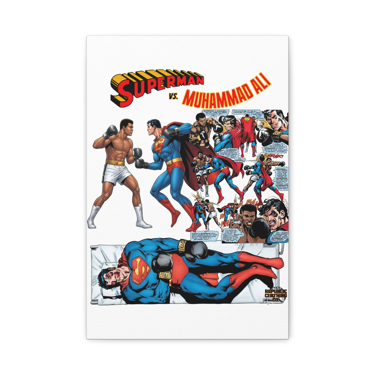 Superman vs. Muhammad Ali Matte Canvas, 1.25"