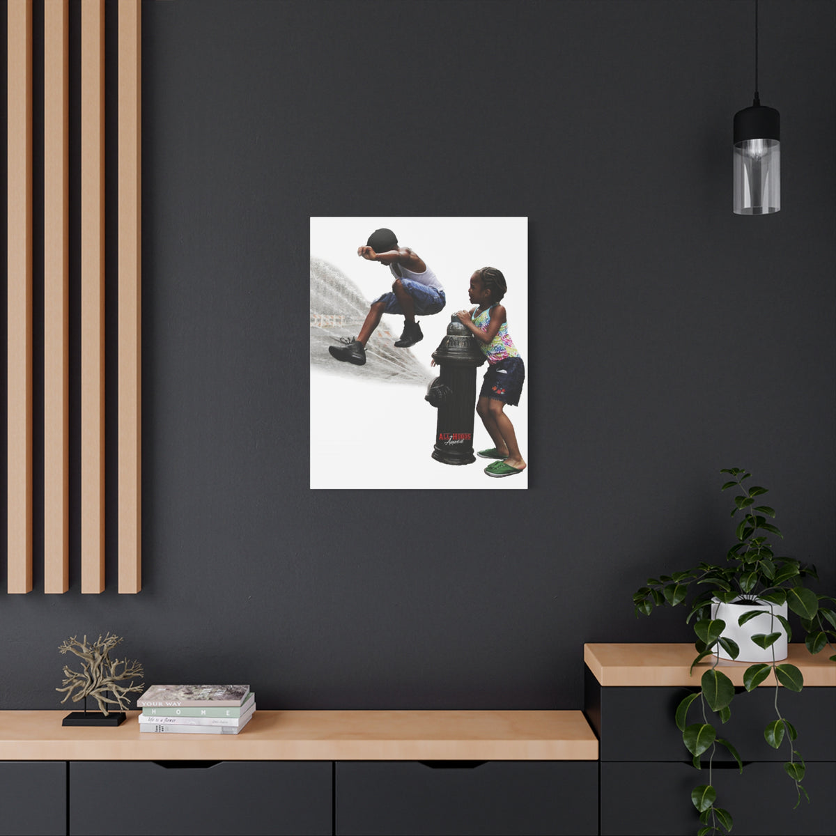 Fire Hydrant Fun Matte Canvas Print