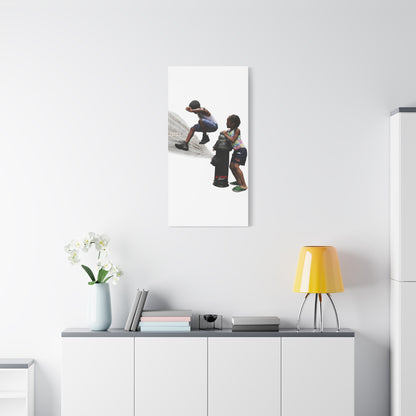 Fire Hydrant Fun Matte Canvas Print