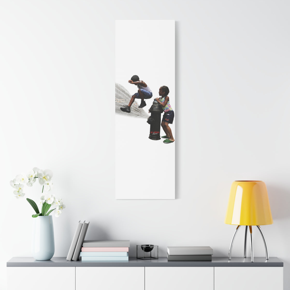 Fire Hydrant Fun Matte Canvas Print