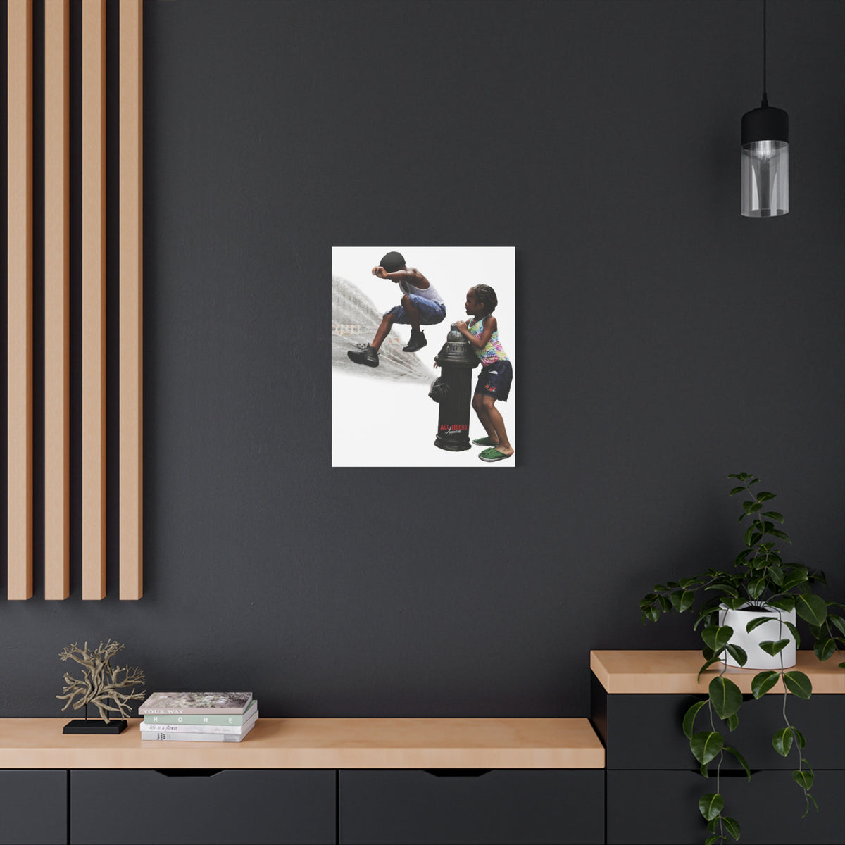Fire Hydrant Fun Matte Canvas Print
