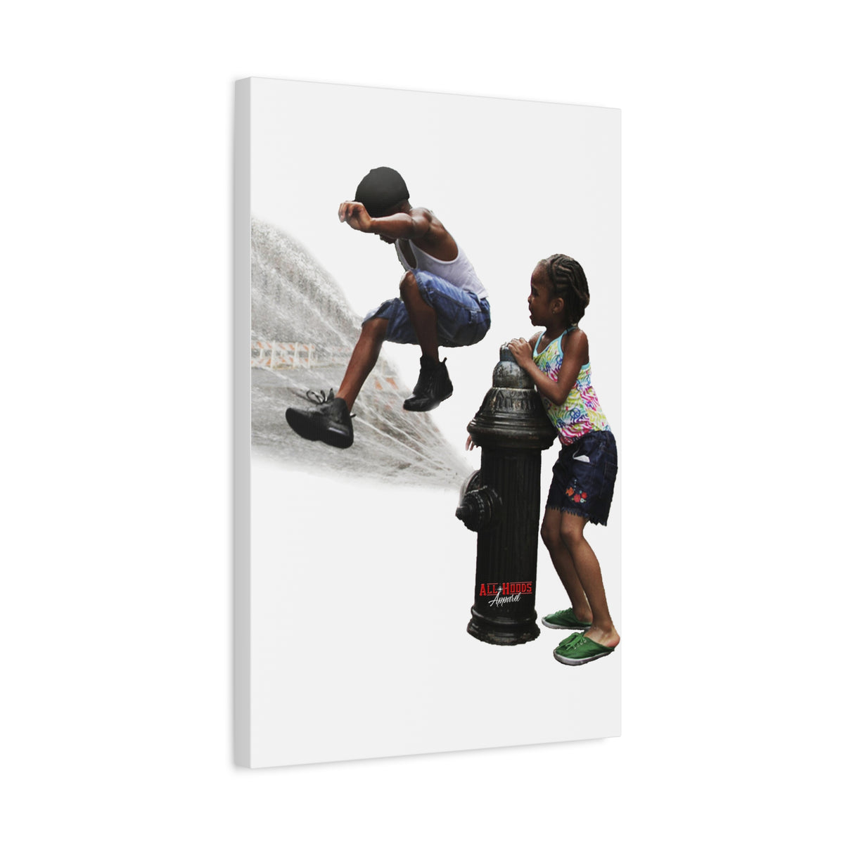 Fire Hydrant Fun Matte Canvas Print