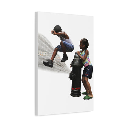 Fire Hydrant Fun Matte Canvas Print