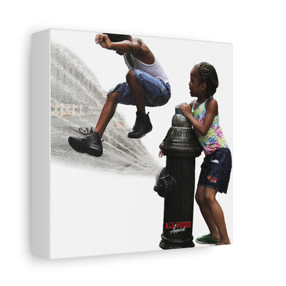 Fire Hydrant Fun Matte Canvas Print