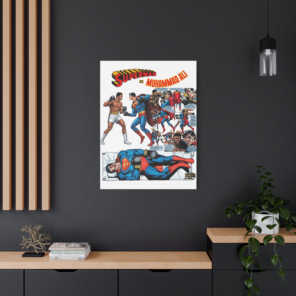 Superman vs. Muhammad Ali Matte Canvas, 1.25"