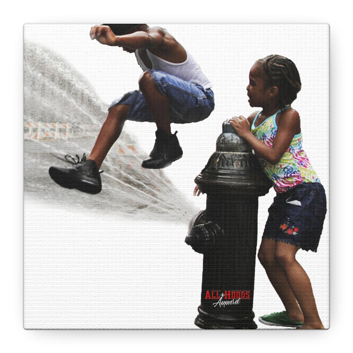 Fire Hydrant Fun Matte Canvas Print