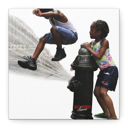 Fire Hydrant Fun Matte Canvas Print
