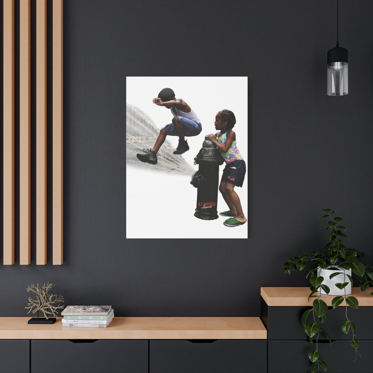 Fire Hydrant Fun Matte Canvas Print