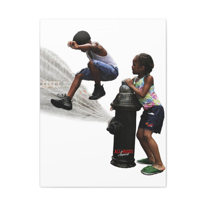 Fire Hydrant Fun Matte Canvas Print