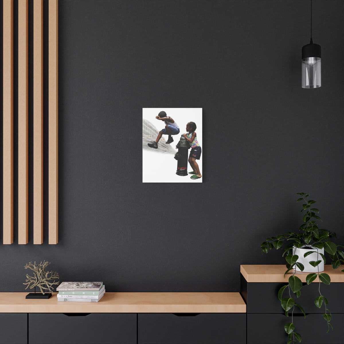Fire Hydrant Fun Matte Canvas Print