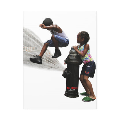 Fire Hydrant Fun Matte Canvas Print