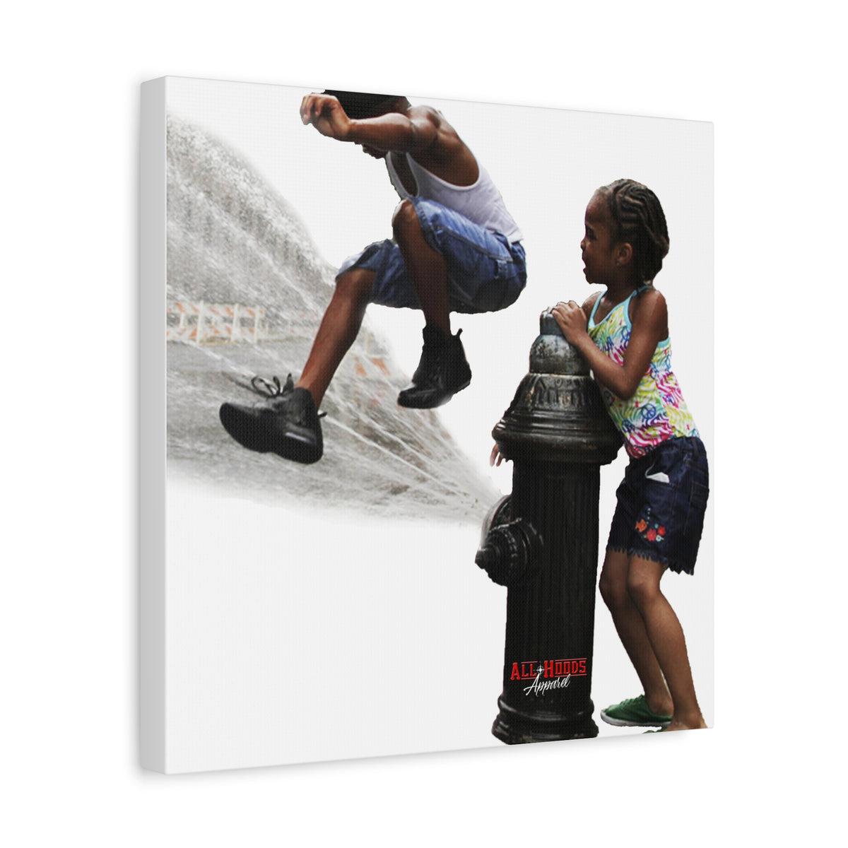 Fire Hydrant Fun Matte Canvas Print