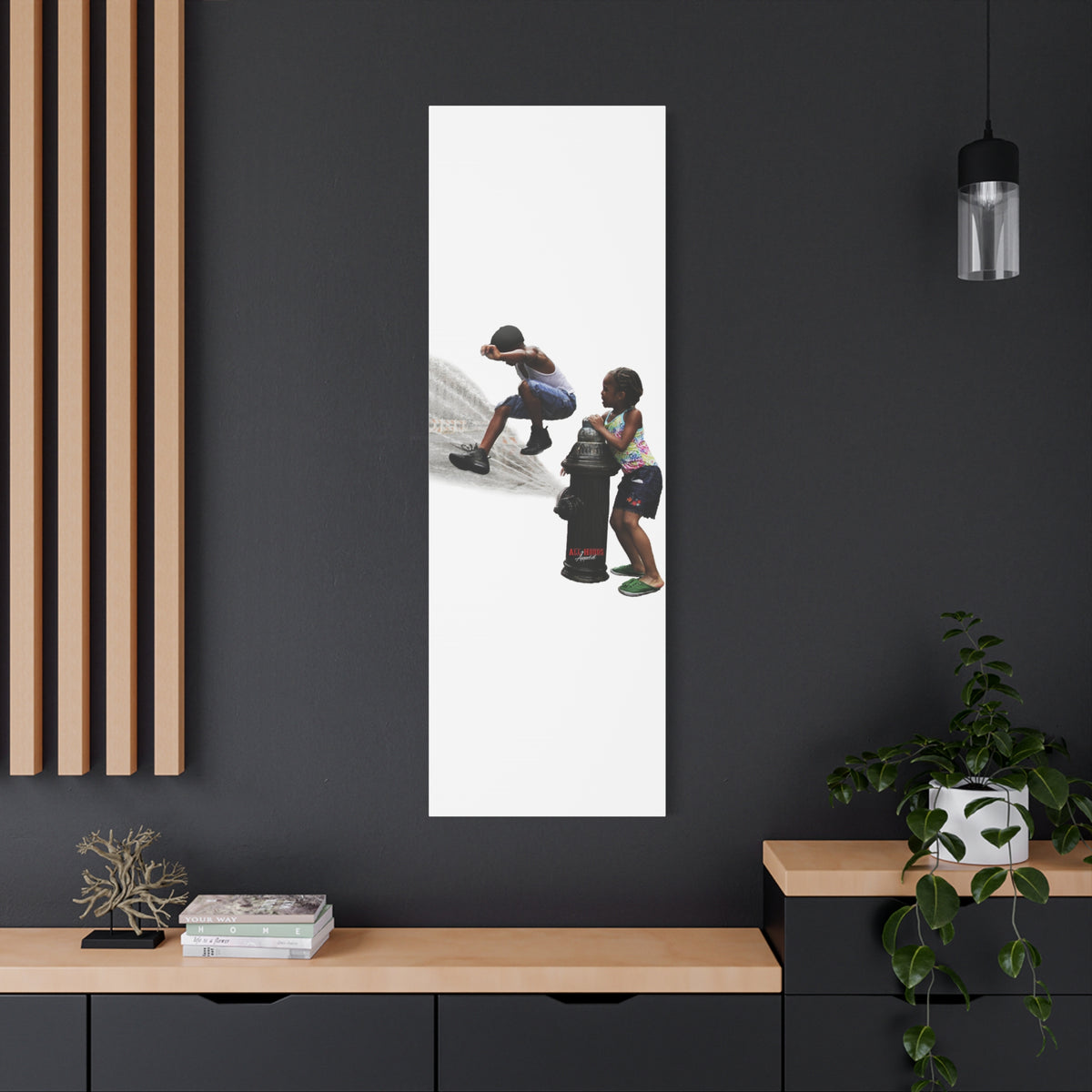 Fire Hydrant Fun Matte Canvas Print