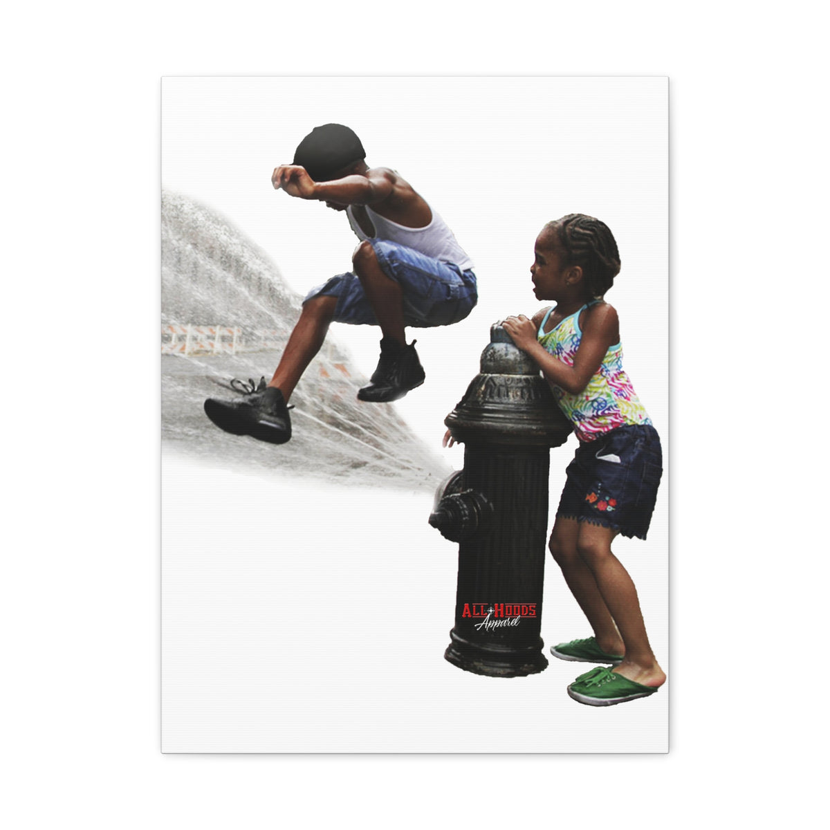 Fire Hydrant Fun Matte Canvas Print