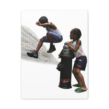 Fire Hydrant Fun Matte Canvas Print