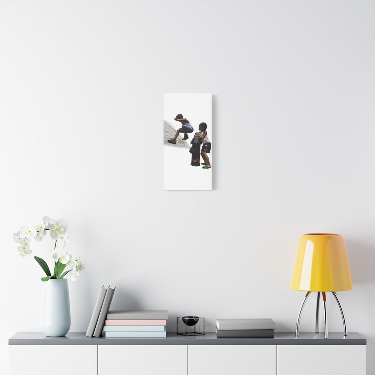 Fire Hydrant Fun Matte Canvas Print
