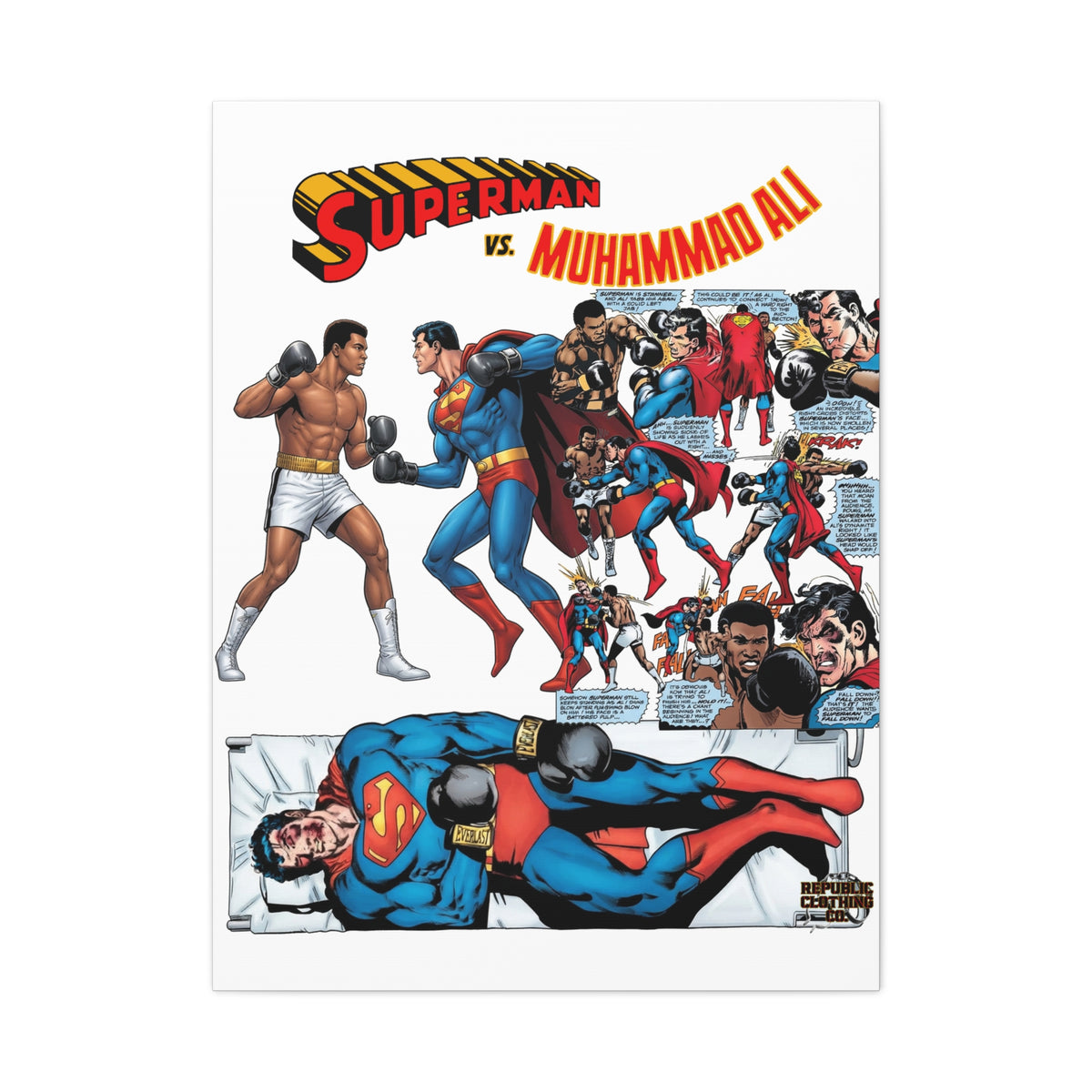Superman vs. Muhammad Ali Matte Canvas, 1.25"