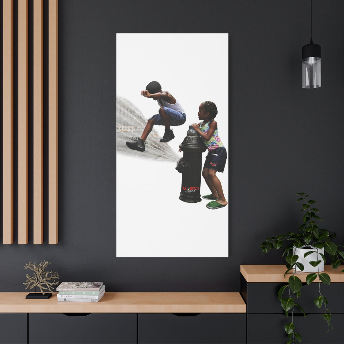 Fire Hydrant Fun Matte Canvas Print