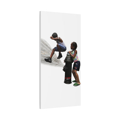 Fire Hydrant Fun Matte Canvas Print