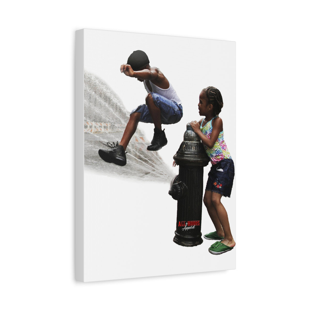Fire Hydrant Fun Matte Canvas Print