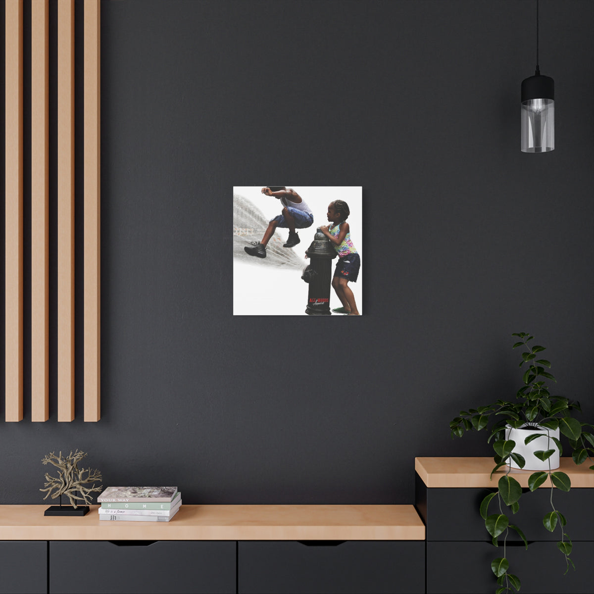 Fire Hydrant Fun Matte Canvas Print