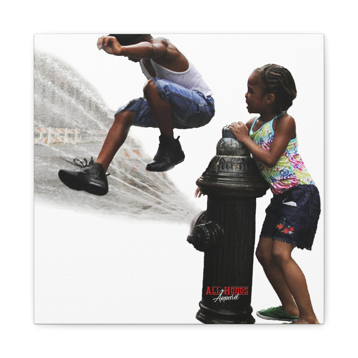 Fire Hydrant Fun Matte Canvas Print