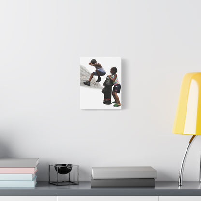 Fire Hydrant Fun Matte Canvas Print