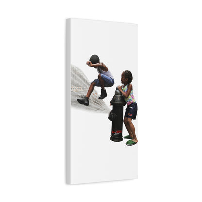 Fire Hydrant Fun Matte Canvas Print