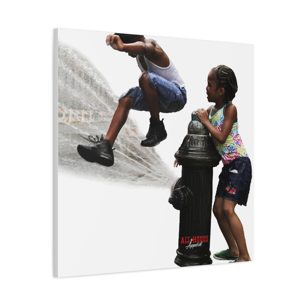 Fire Hydrant Fun Matte Canvas Print