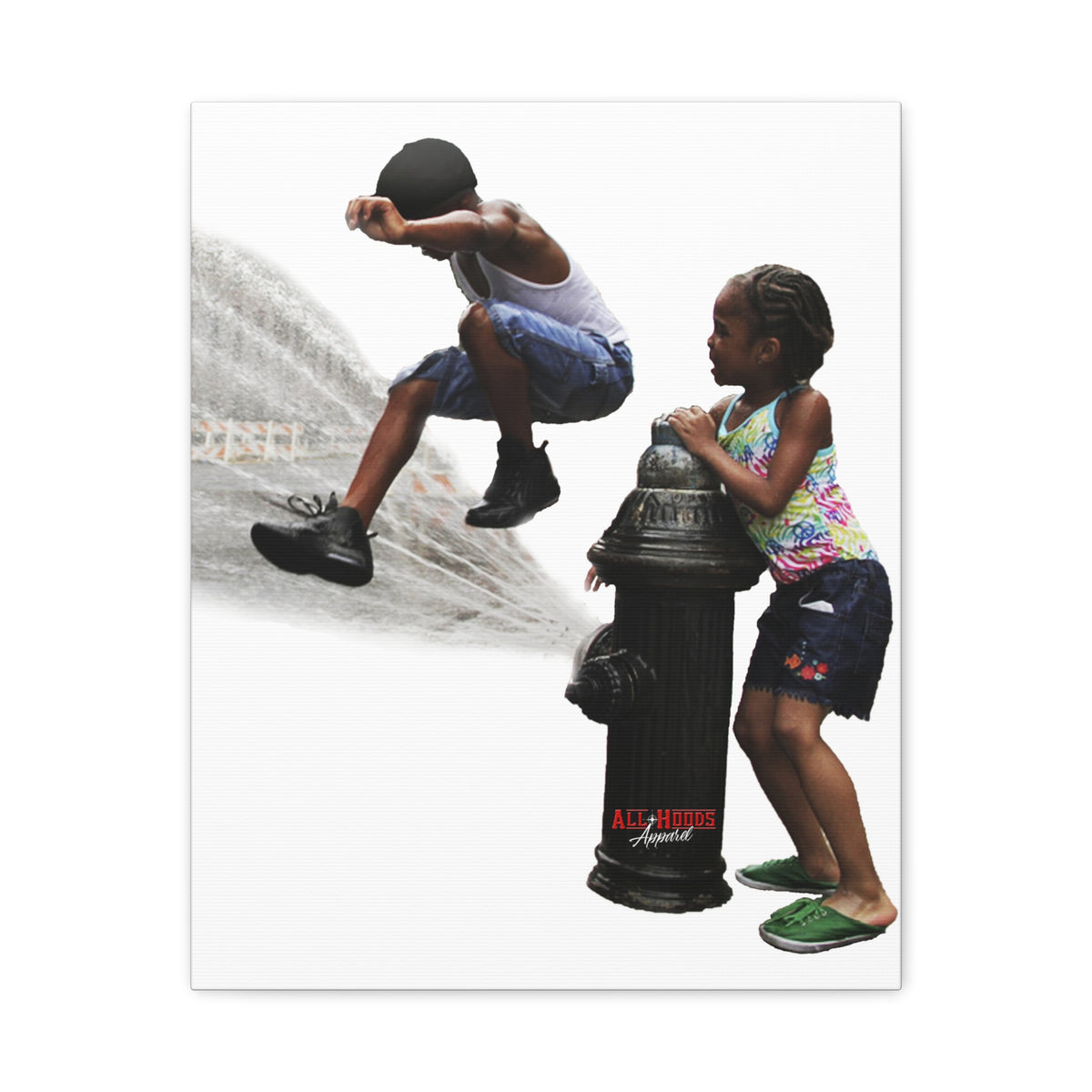 Fire Hydrant Fun Matte Canvas Print