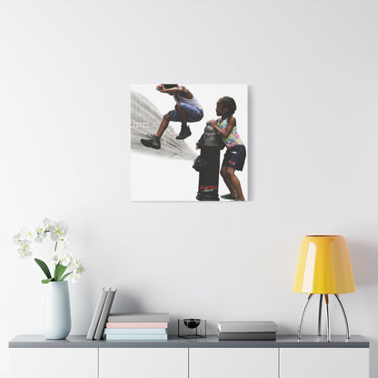 Fire Hydrant Fun Matte Canvas Print