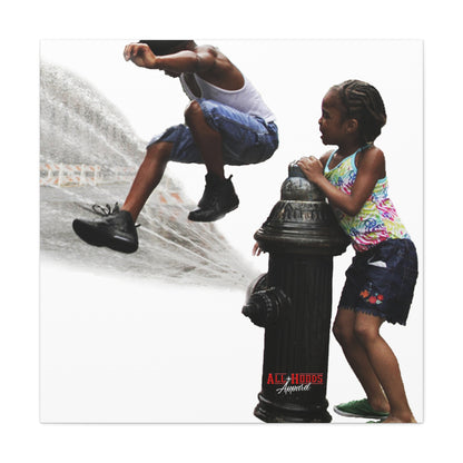 Fire Hydrant Fun Matte Canvas Print