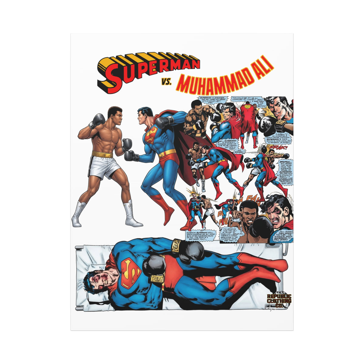 Superman vs. Muhammad Ali Matte Canvas, 1.25"